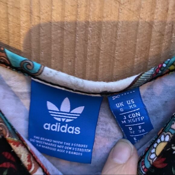 Adidas x Farm Rio Collab Jardim tank top midi dress floral size x small - Picture 10 of 13